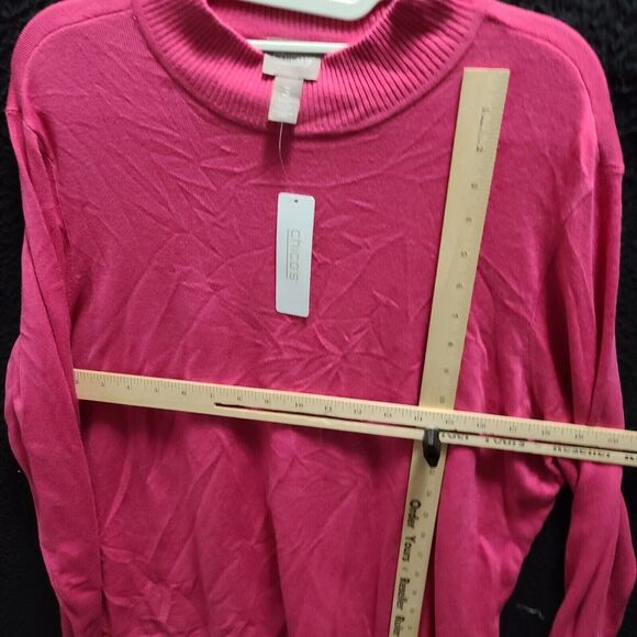 Chico's Womens Sweater Pink Size 3 Rayon/Nylon Pullover Long Sleeve NWT - Picture 3 of 12
